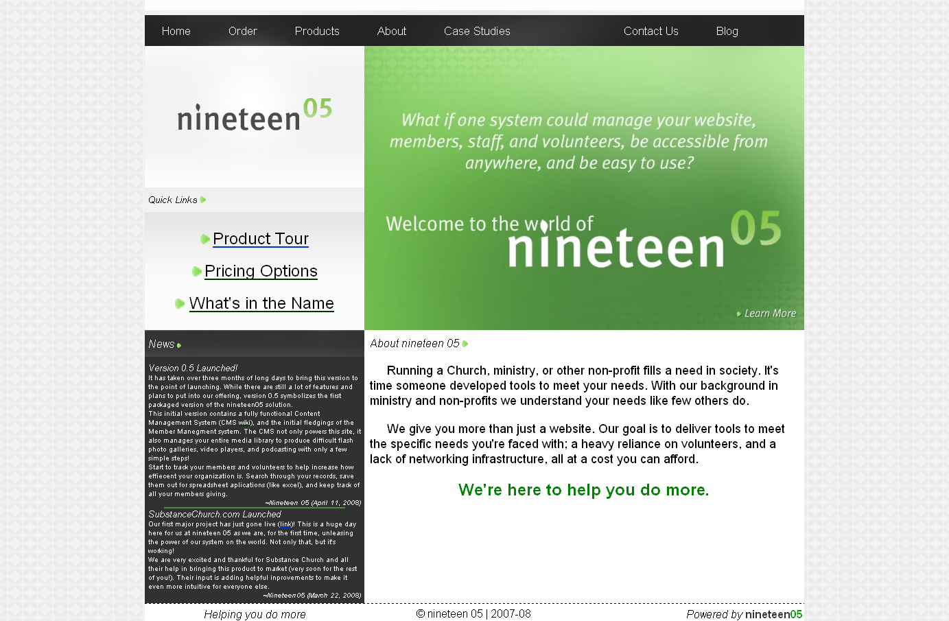 Nineteen05 Website Up!!